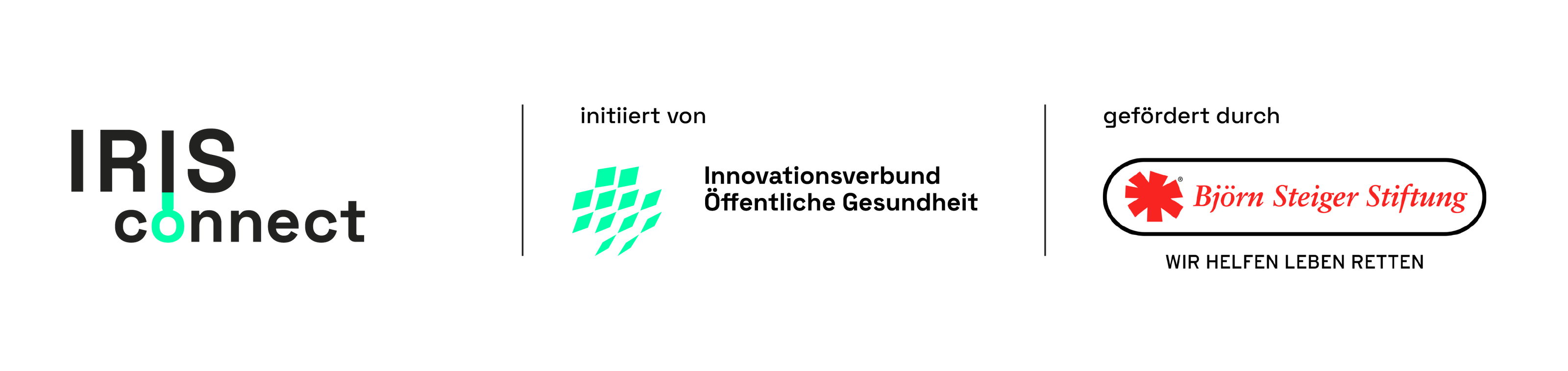 Partner von IRIS connect: Der Innovationsverbund Öffentliche Gesundheit und die Björn Steiger Stiftung