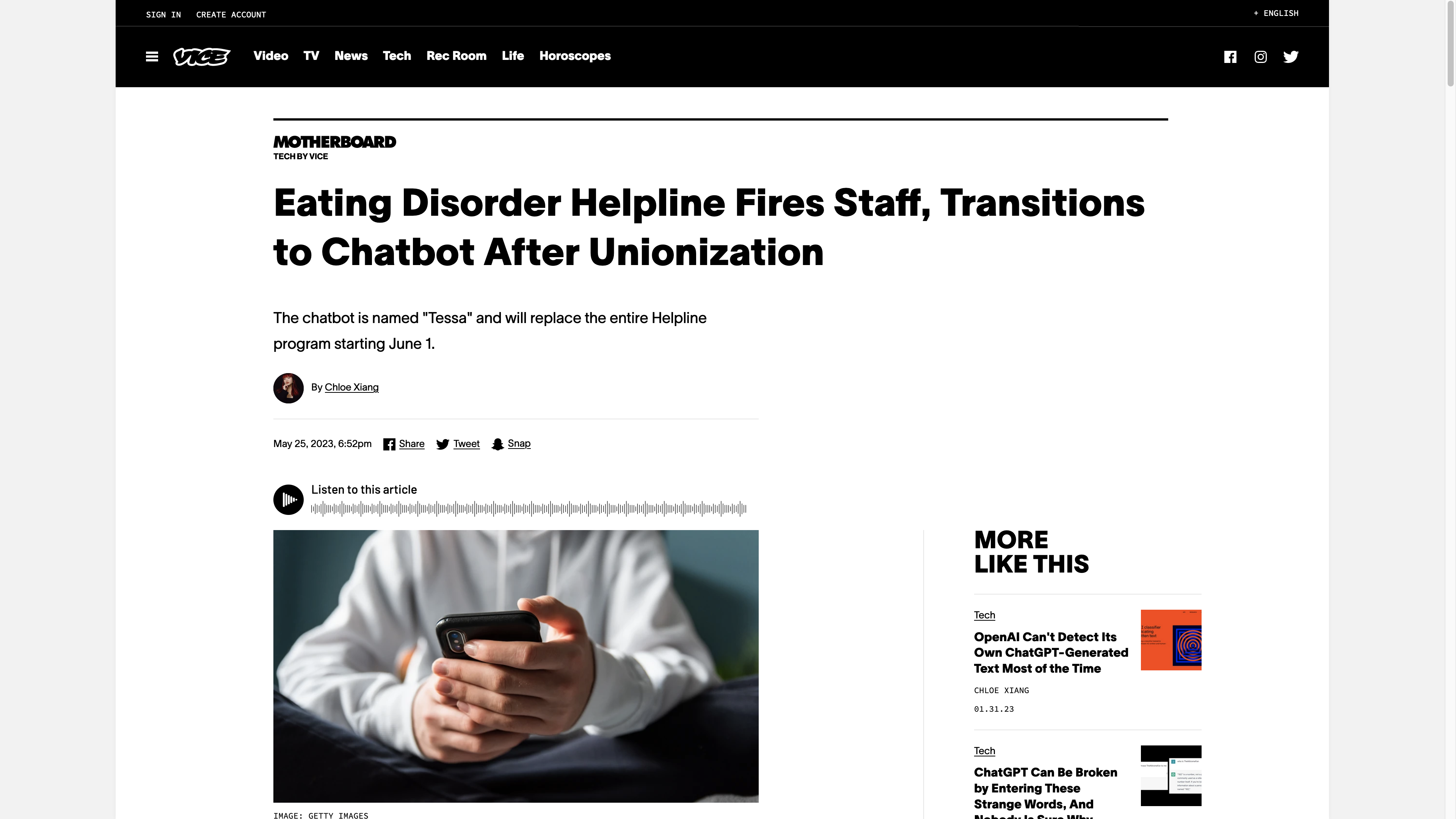 Eating Disorder Helpline Fires Staff, Transitions to Chatbot After Unionization
