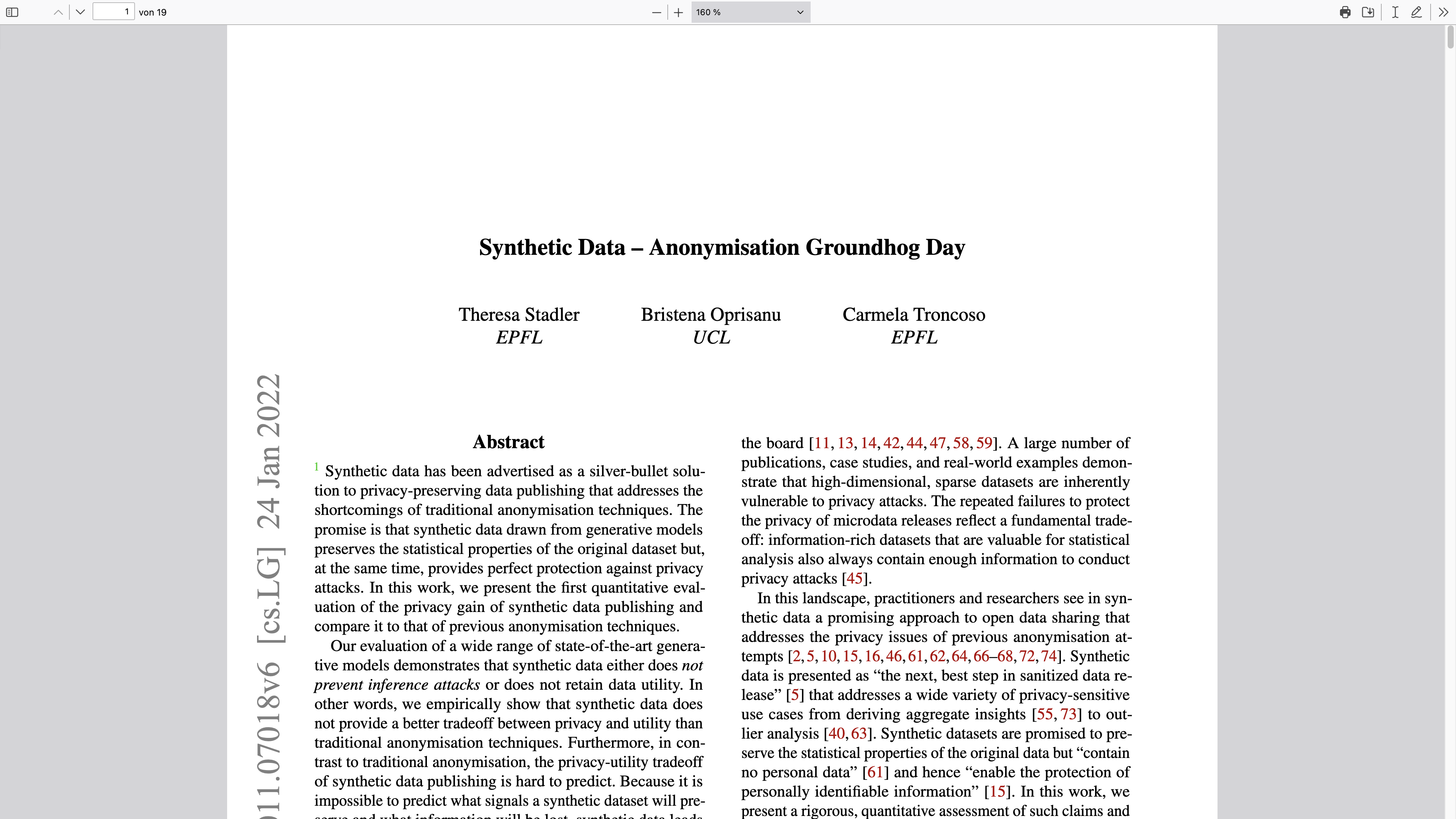 Synthetic Data – Anonymisation Groundhog Day
