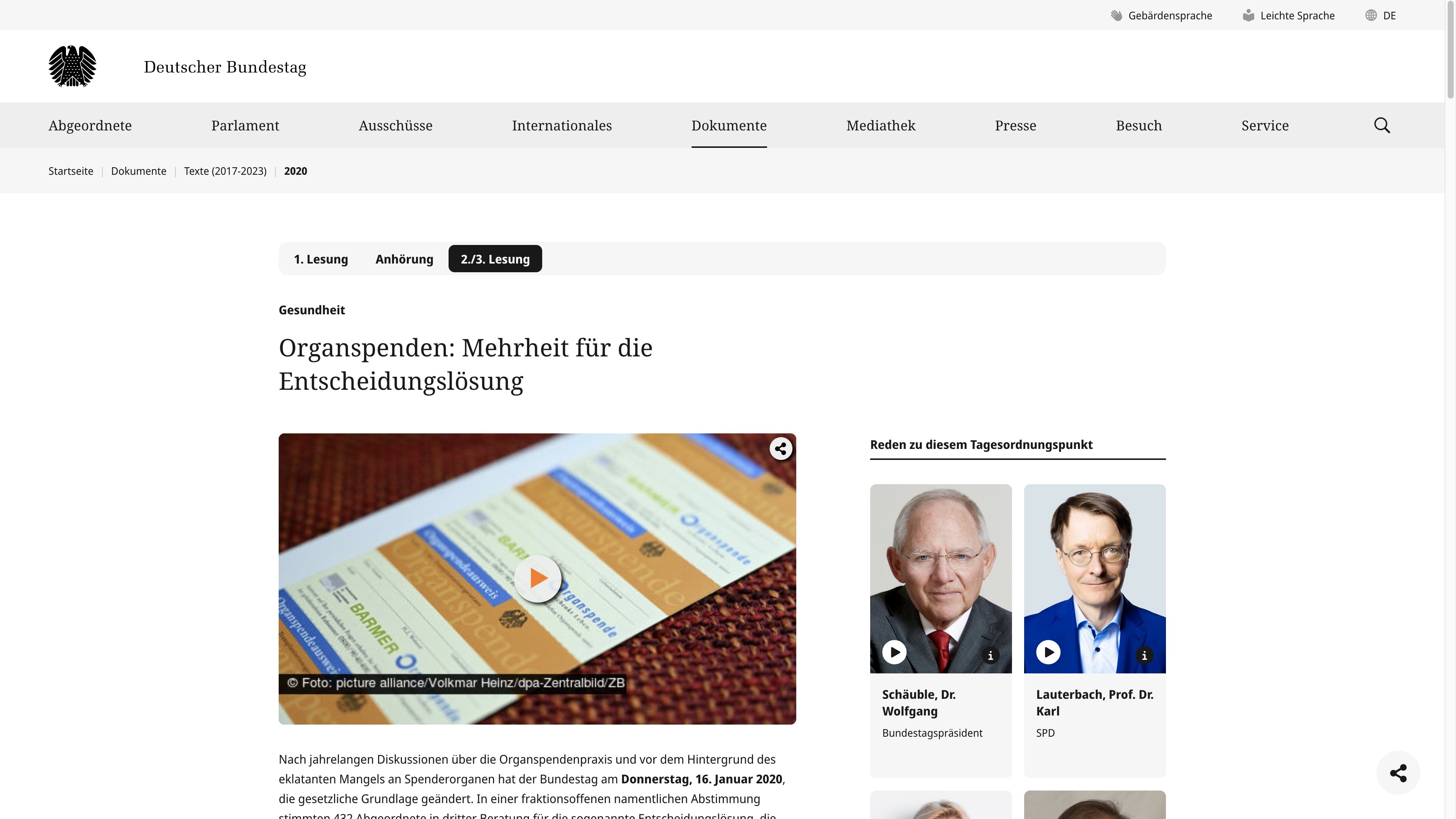 GOrganspenden: Mehrheit für die Entscheidungslösung  