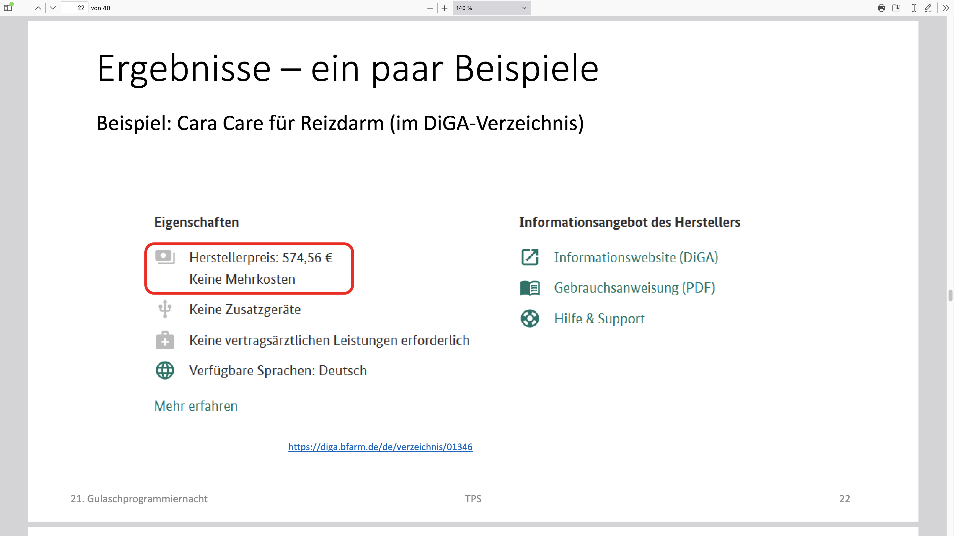  Kosten von Diga von bis 580 Euro pro Monat