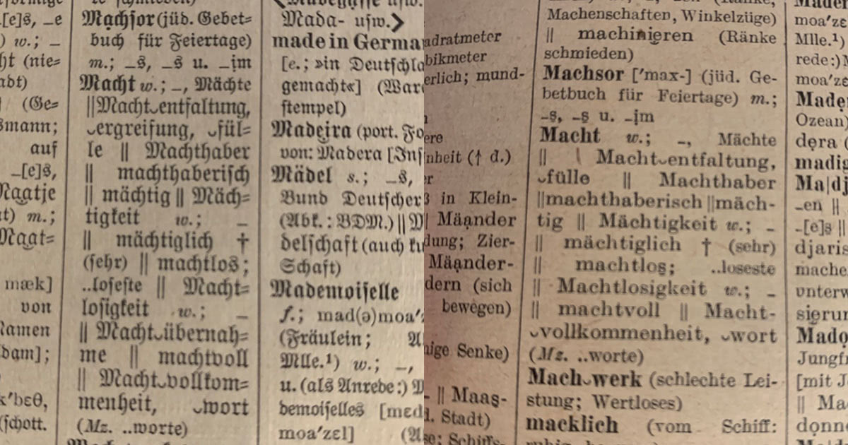 Verwendung des Wortes «Machtergreifung» nur im Duden von 1941, nicht von 1947